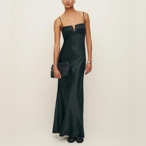 REFORMATION‎ BRIE SILK DRESS BLACK 8